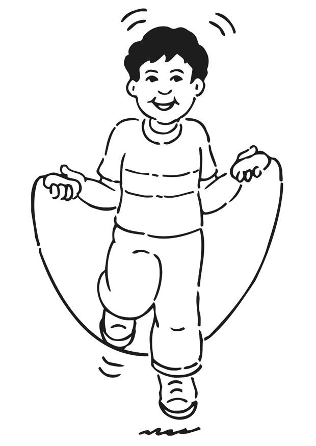 Coloriage sauter A  la corde